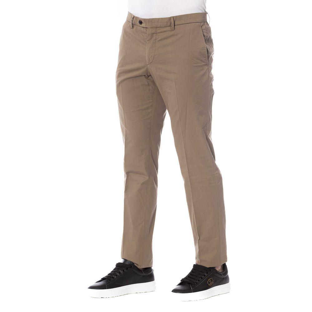 Trussardi Elegant Cotton Trousers in Classic Brown - PER.FASHION