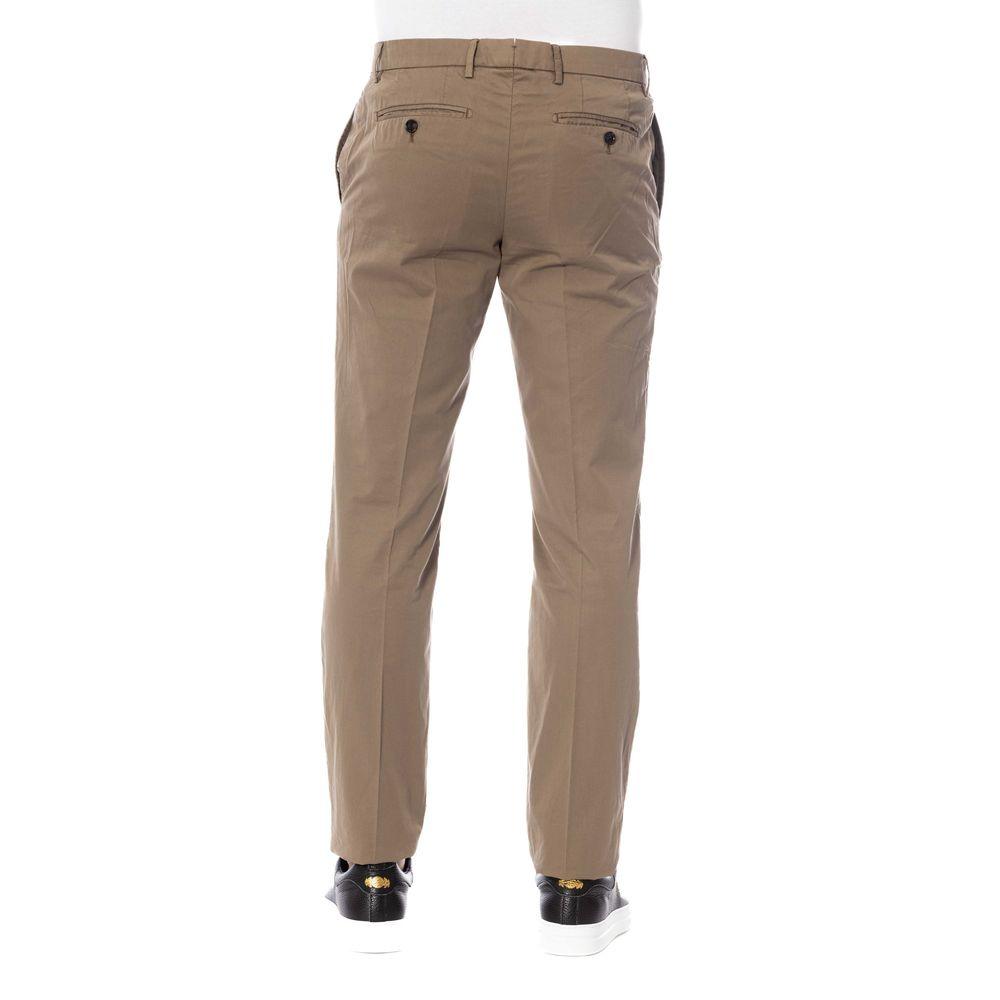 Trussardi Elegant Cotton Trousers in Classic Brown - PER.FASHION