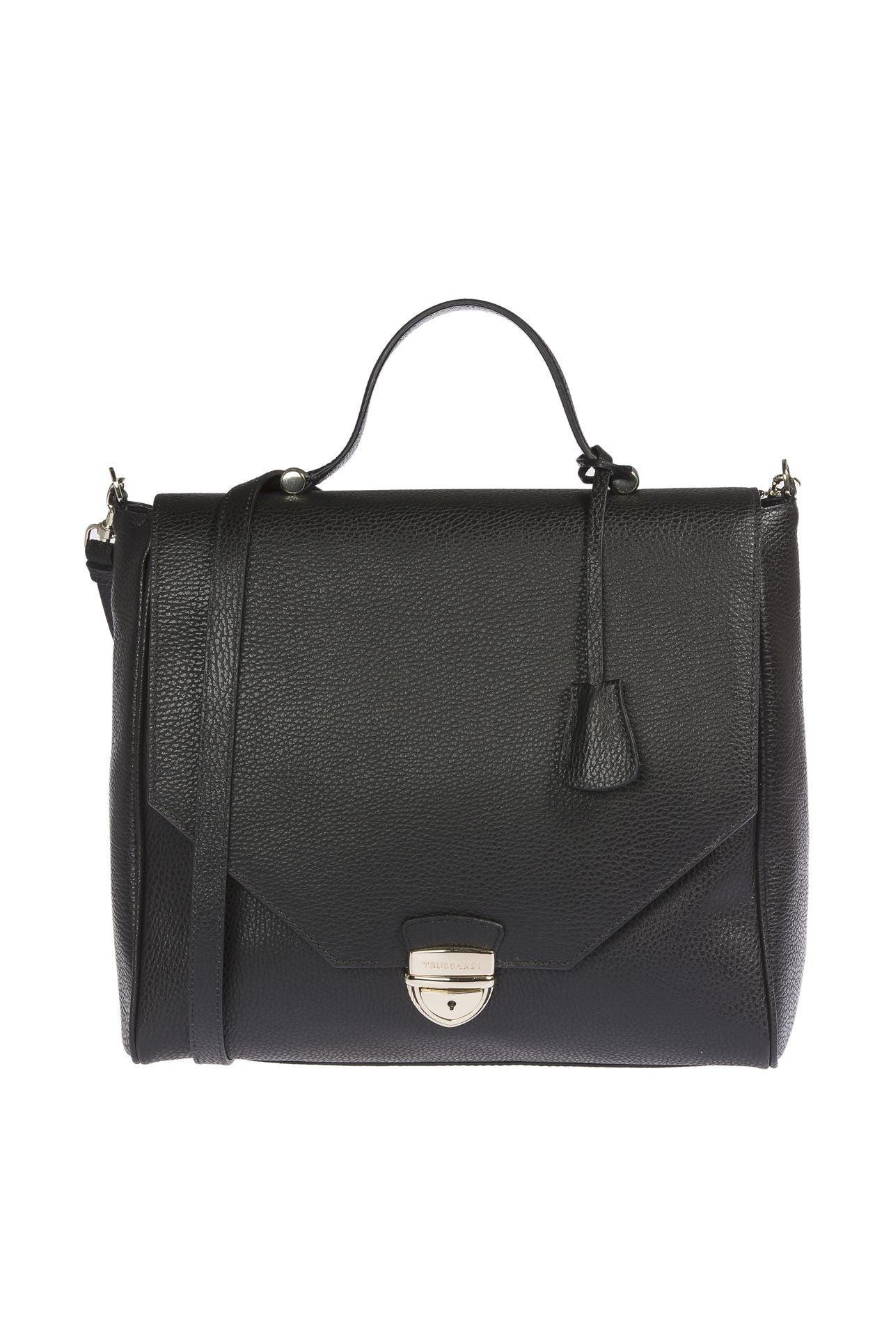 Trussardi Elegant Embossed Leather Handbag - PER.FASHION