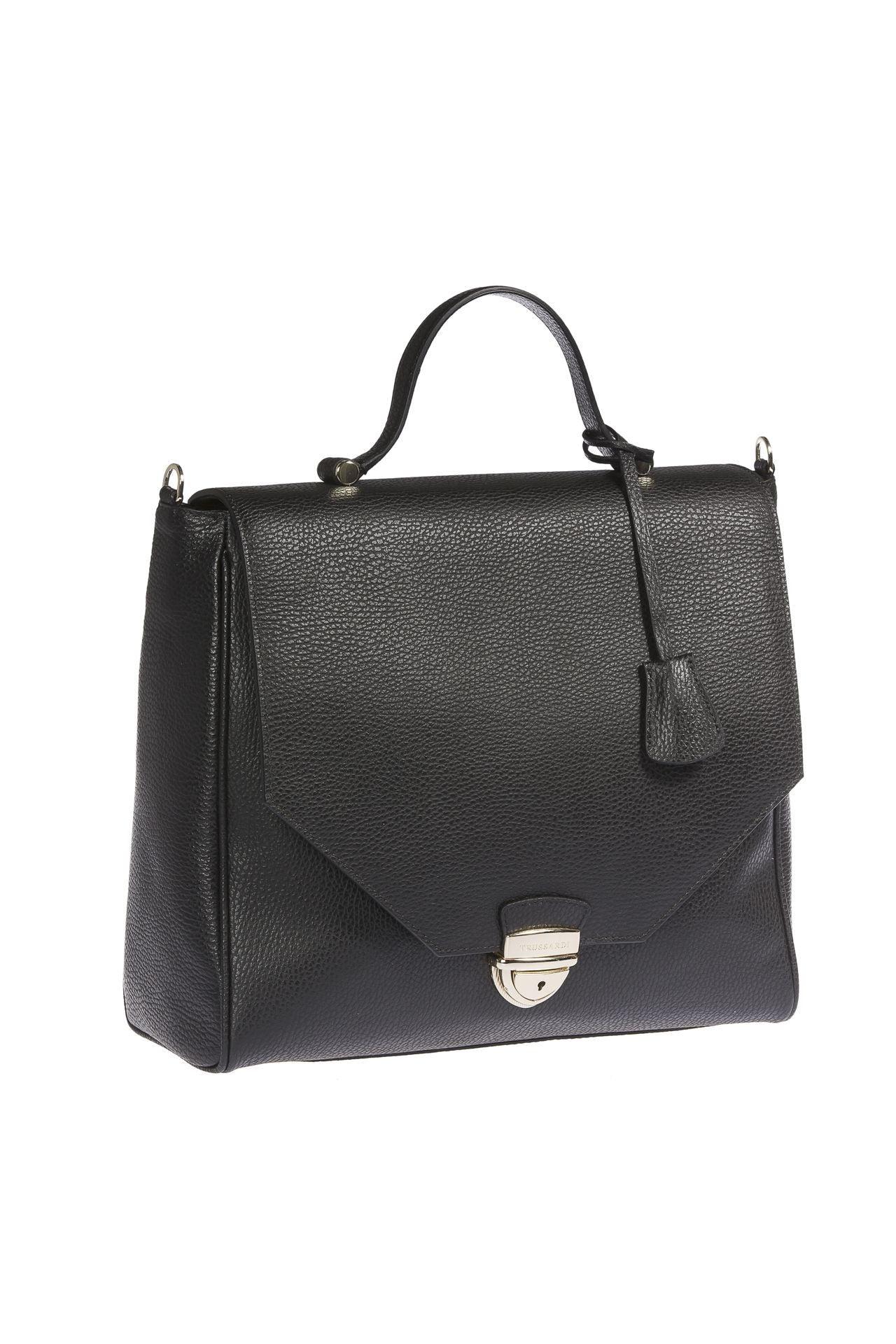 Trussardi Elegant Embossed Leather Handbag - PER.FASHION