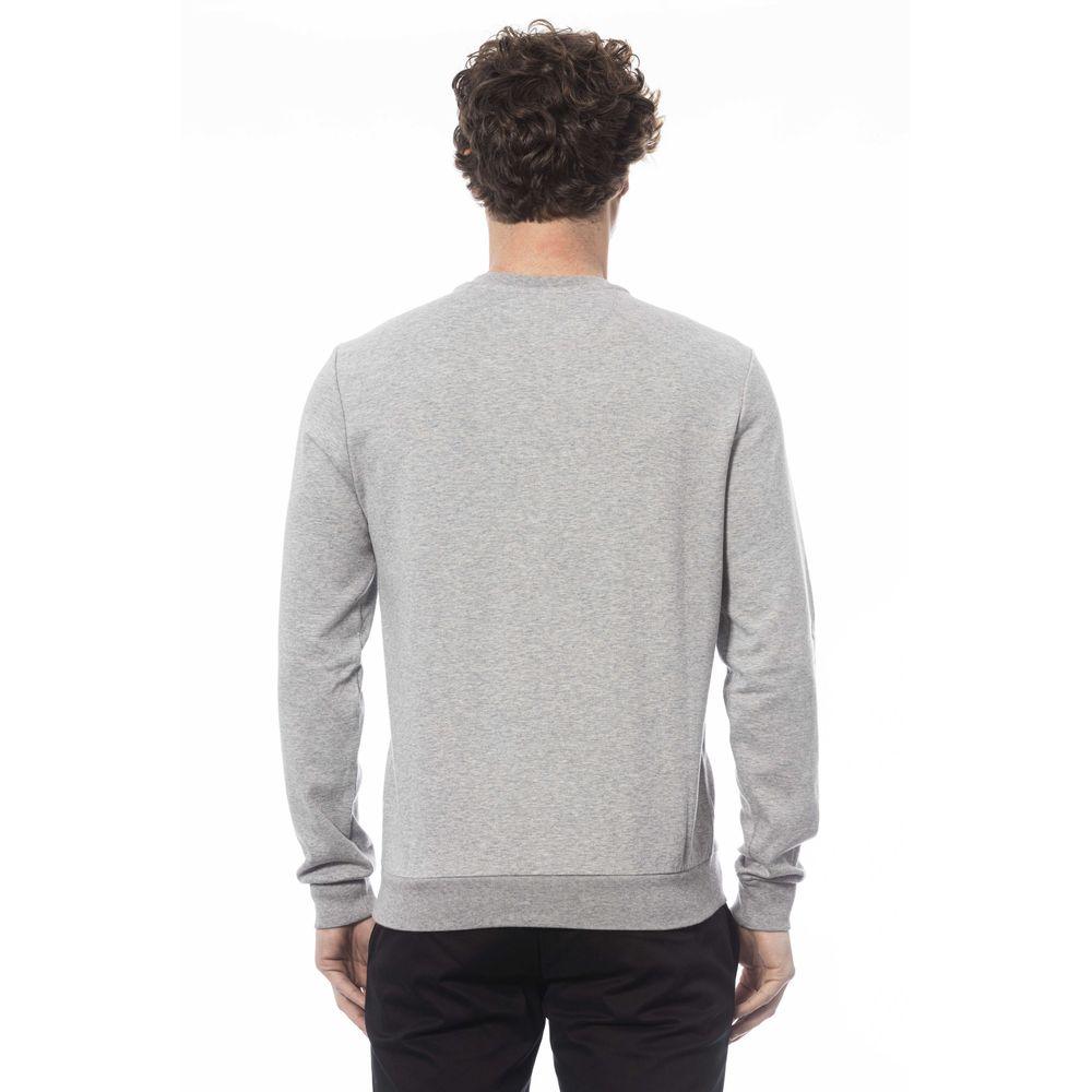 Trussardi Elegant Gray Knit Sweatshirt with Front Print - PER.FASHION