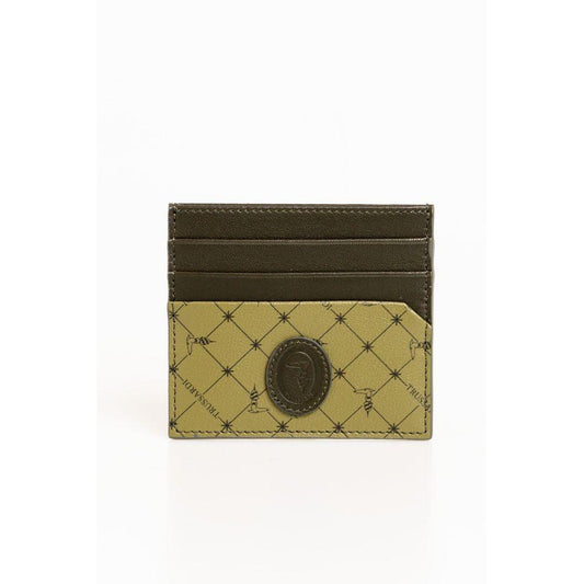 Trussardi Elegant Green Leather Card Holder - PER.FASHION