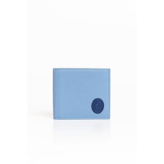Trussardi Elegant Light Blue Leather Wallet - PER.FASHION
