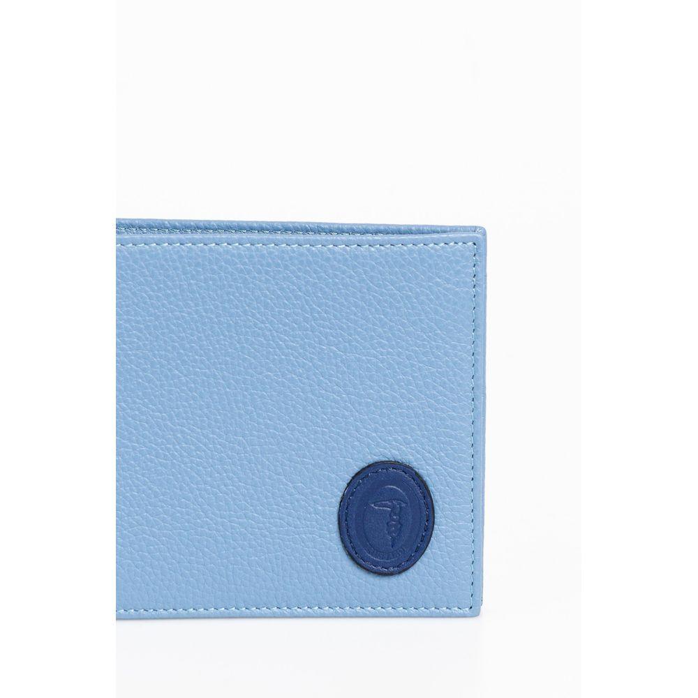Trussardi Elegant Light Blue Leather Wallet - PER.FASHION