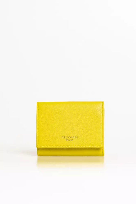 Trussardi Elegant Yellow Mini Leather Wallet - PER.FASHION