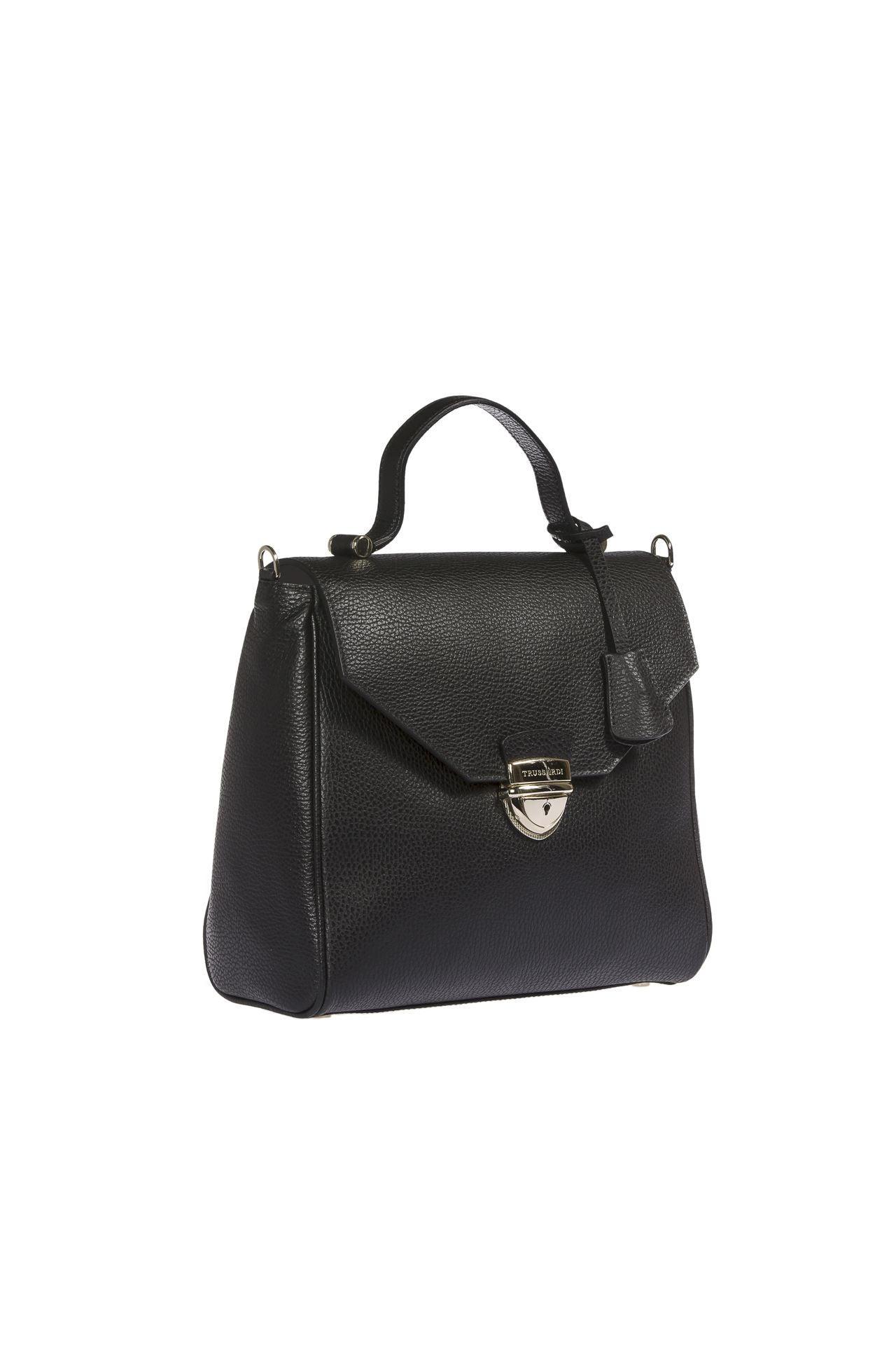 Trussardi Embossed Leather Elegance Handbag - PER.FASHION