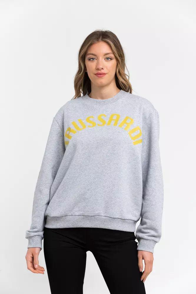Trussardi Oversized Cotton-Blend Round-Neck Sweatshirt - PER.FASHION
