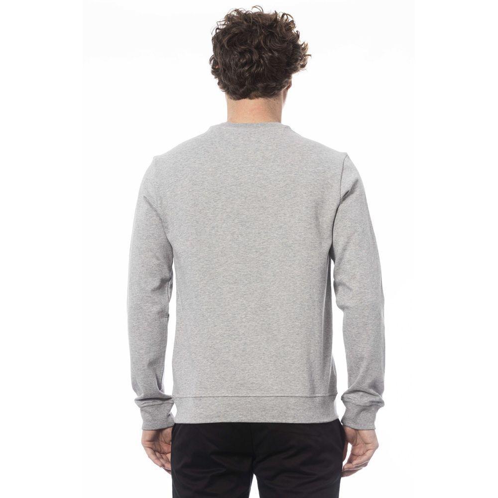 Trussardi Sophisticated Gray Ribbed Knit Sweatshirt - PER.FASHION