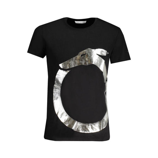 Trussardi Black Cotton T-Shirt - PER.FASHION