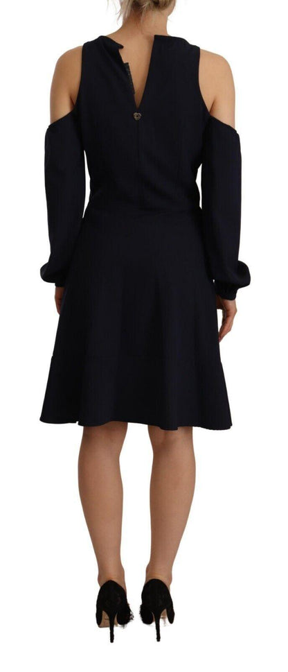 Twinset Chic Black Open Shoulder A-Line Dress - PER.FASHION