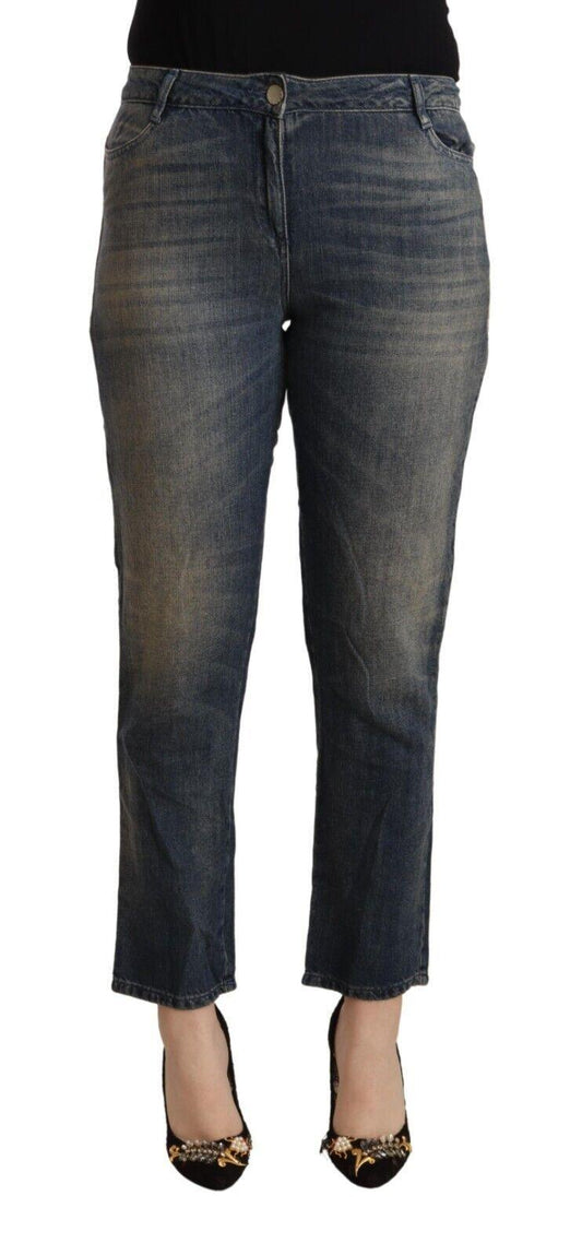 Twinset Chic Cropped Mid-Waist Denim Jeans - PER.FASHION
