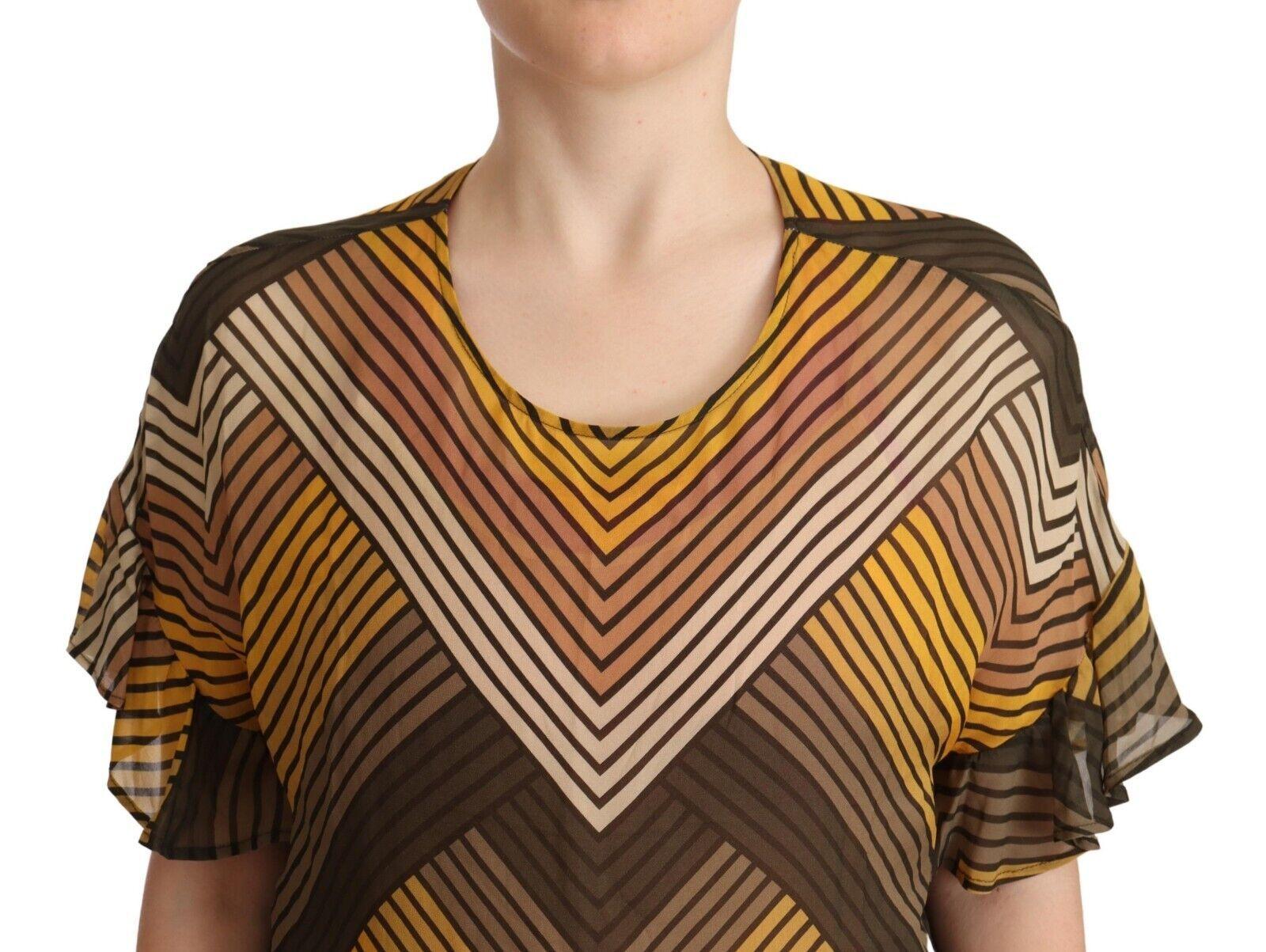 Twinset Chic Multicolor Striped Short Sleeve Blouse - PER.FASHION