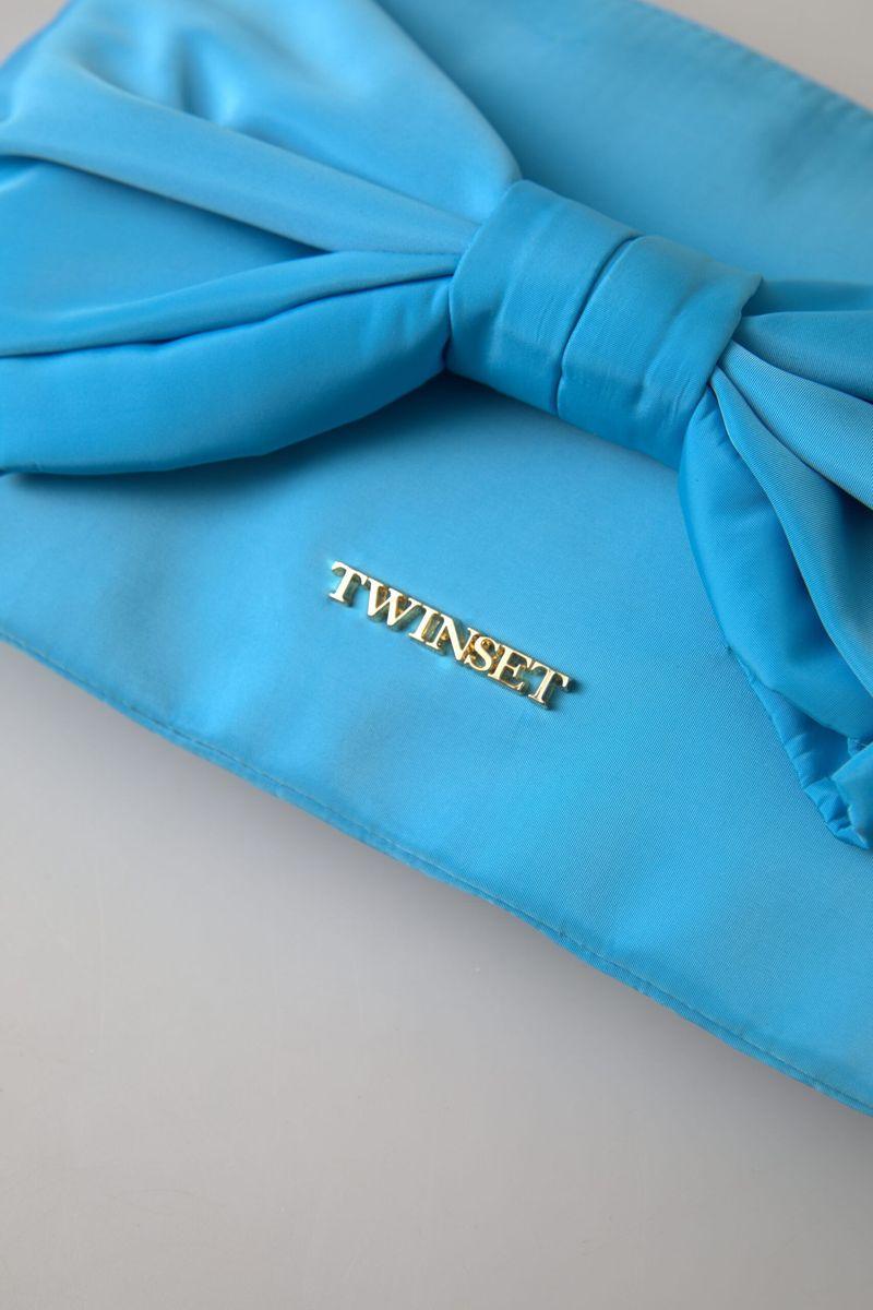 Twinset Elegant Silk Clutch with Bow Accent - PER.FASHION