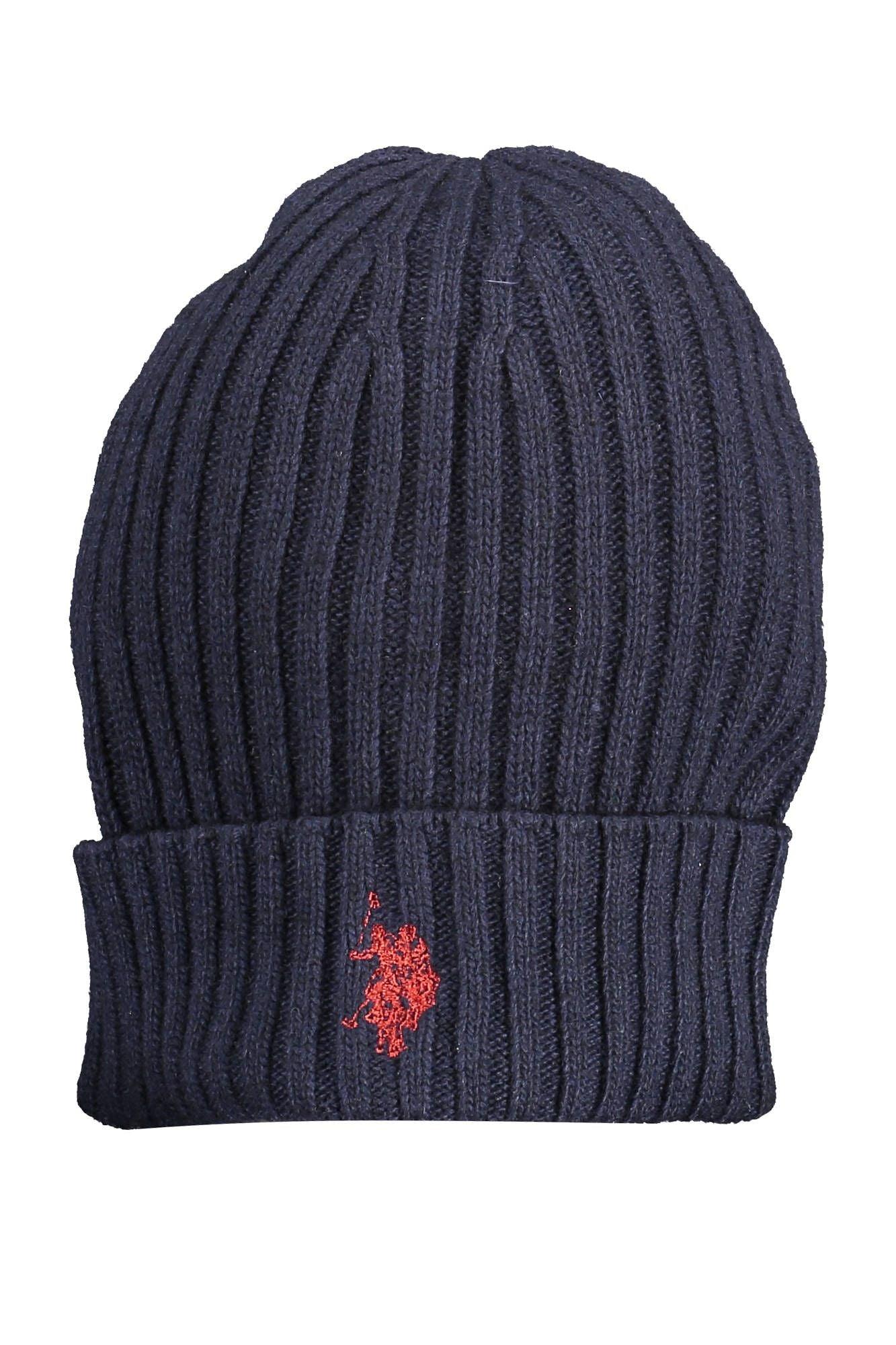 U.S. POLO ASSN. Embroidered Logo Wool Cap in Blue - PER.FASHION