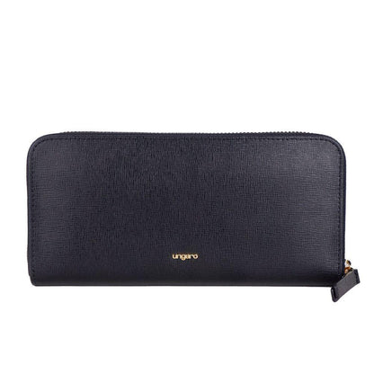 Ungaro Elegant Leather Zippered Wallet in Classic Black - PER.FASHION