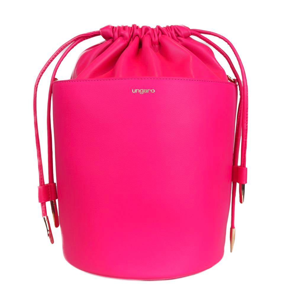 Ungaro Fuchsia Elegance Leather Bucket Bag - PER.FASHION