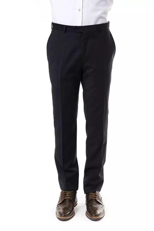 Uominitaliani Elegant Gray Woolen Suit Pants for Gentlemen - PER.FASHION