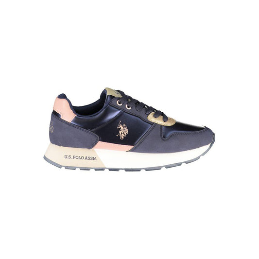 U.S. POLO ASSN. Chic Blue Lace-Up Sneakers with Contrast Details - PER.FASHION