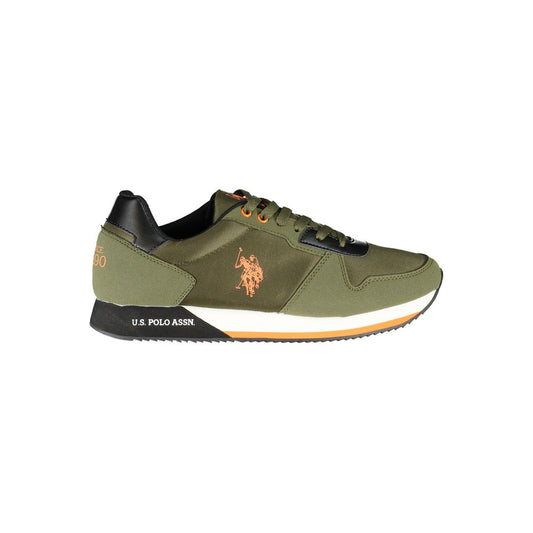 U.S. POLO ASSN. Green Lace-Up Sneakers with Contrast Details - PER.FASHION