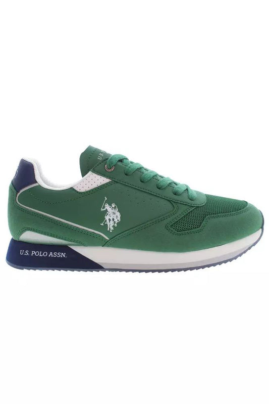 U.S. POLO ASSN. Emerald Green Lace-Up Sports Sneakers - PER.FASHION