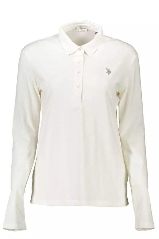 U.S. POLO ASSN. Elegant Long-Sleeved White Polo Shirt - PER.FASHION