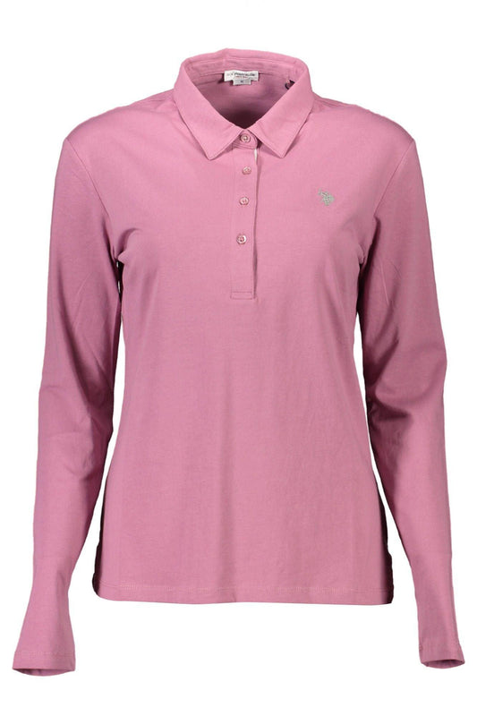 U.S. POLO ASSN. Chic Long-Sleeved Pink Polo for Women - PER.FASHION