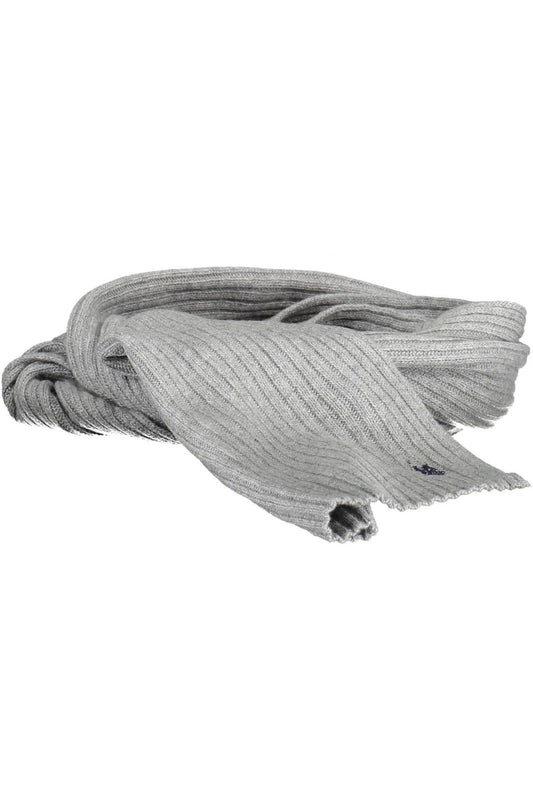 U.S. POLO ASSN. Elegant Gray Wool-Cashmere Blend Scarf - PER.FASHION