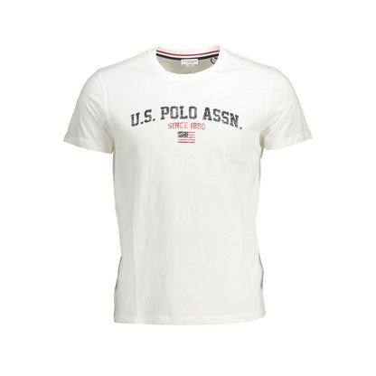 U.S. POLO ASSN. Crisp White Cotton Crew Neck Tee with Logo