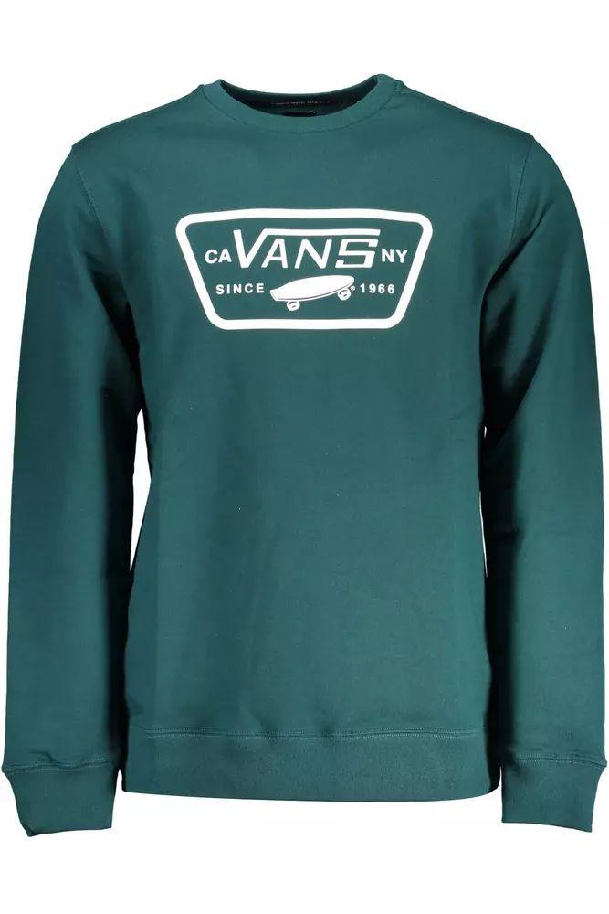 Vans Green Logo Print Round Neck Sweatshirt - PER.FASHION