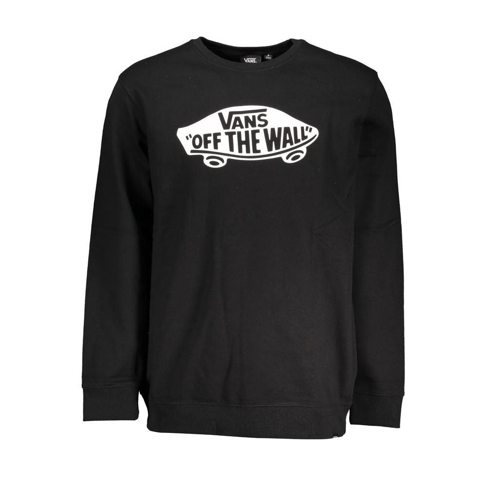 Vans Sleek Black Cotton Sweatshirt with Logo Print - PER.FASHION