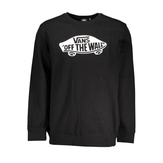 Vans Sleek Black Cotton Sweatshirt with Logo Print - PER.FASHION