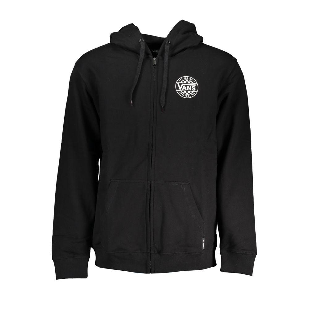 Vans Sleek Black Zip Hoodie with Logo Print - PER.FASHION