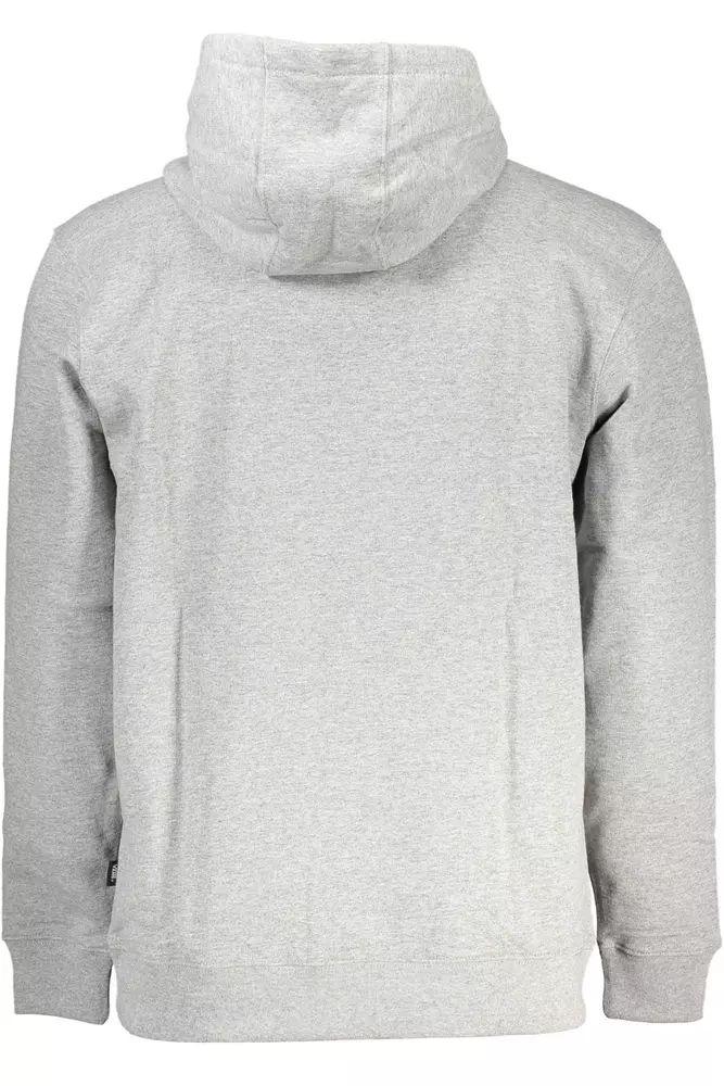 Vans Sleek Gray Hooded Sweatshirt with Central Pocket - PER.FASHION