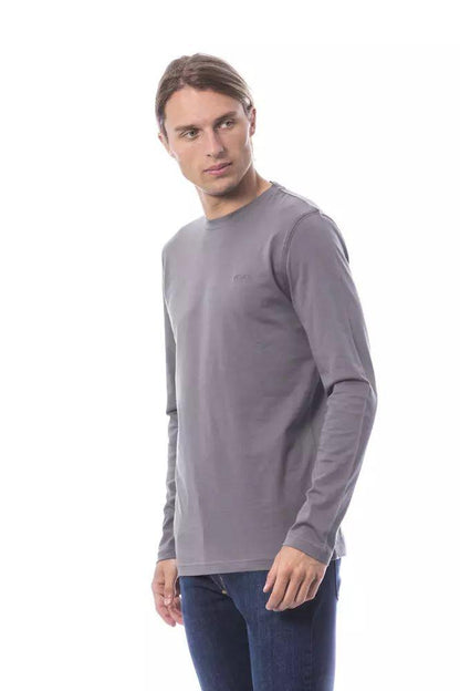 Verri Elegant Long Sleeve Gray T-Shirt - PER.FASHION