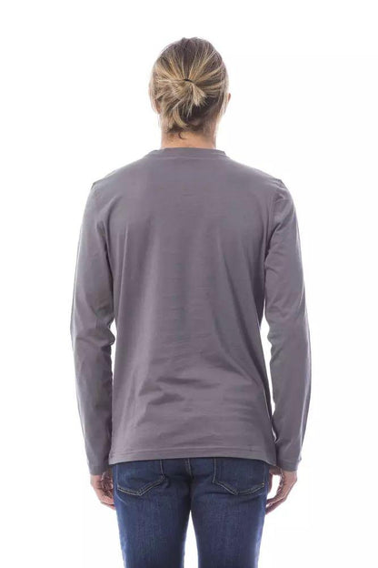 Verri Elegant Long Sleeve Gray T-Shirt - PER.FASHION