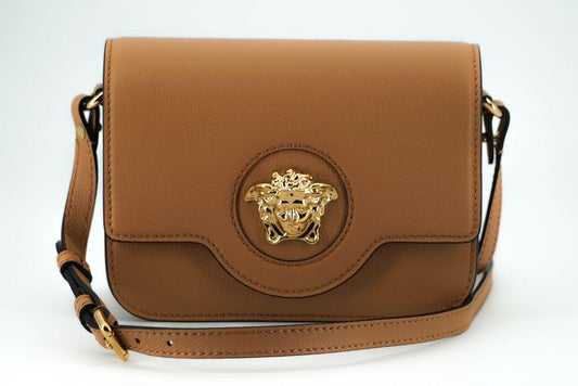 Versace Elegant Calf Leather Shoulder Bag in Brown - PER.FASHION