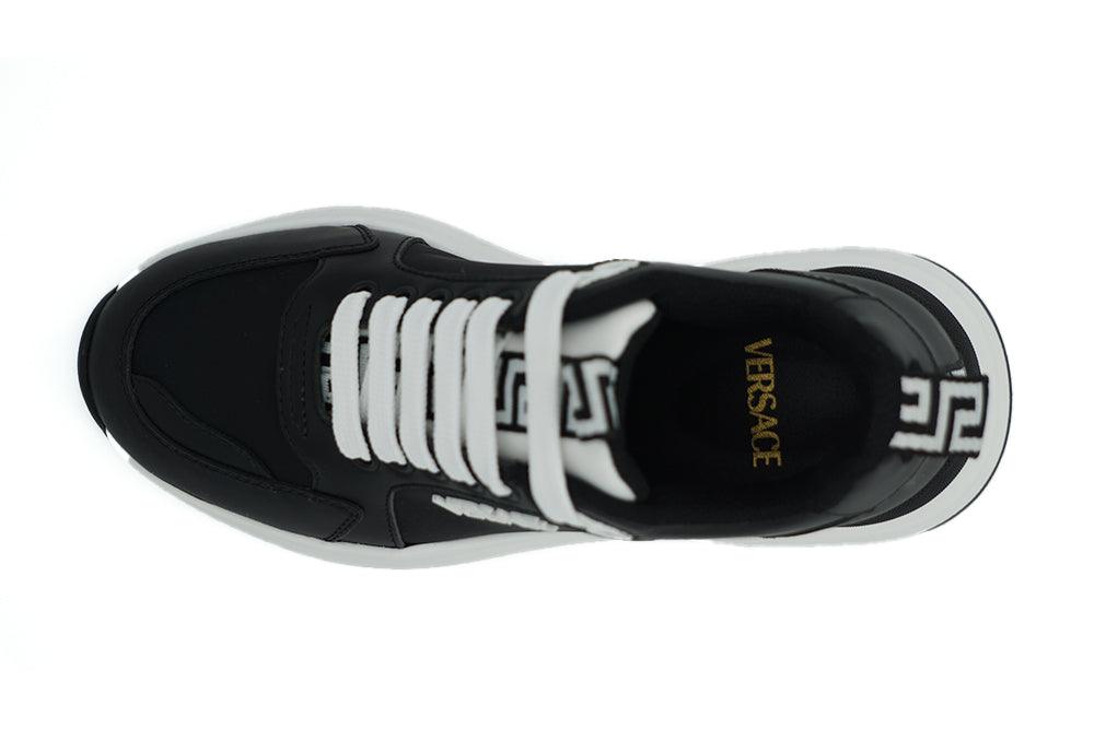 Versace Elegant Monochrome Leather Sneakers - PER.FASHION