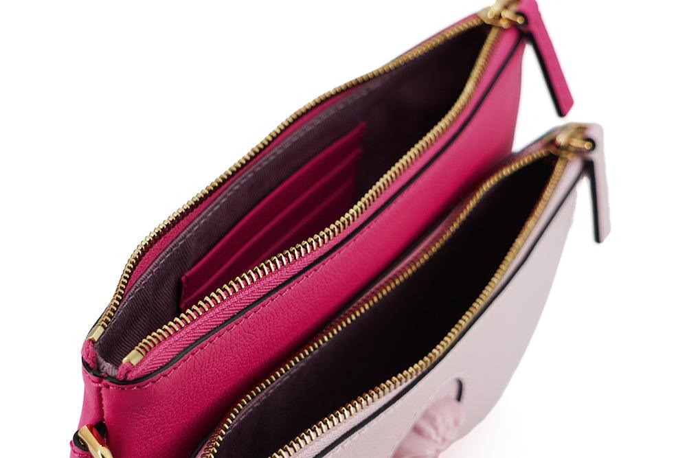 Versace Elegant Pink Leather Pouch Clutch - PER.FASHION