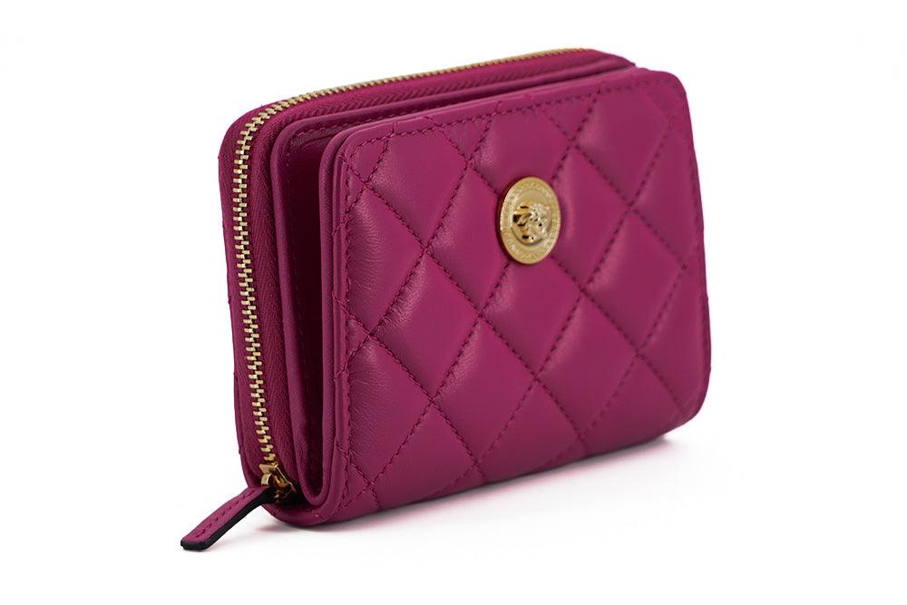 Versace Elegant Purple Quilted Leather Wallet - PER.FASHION