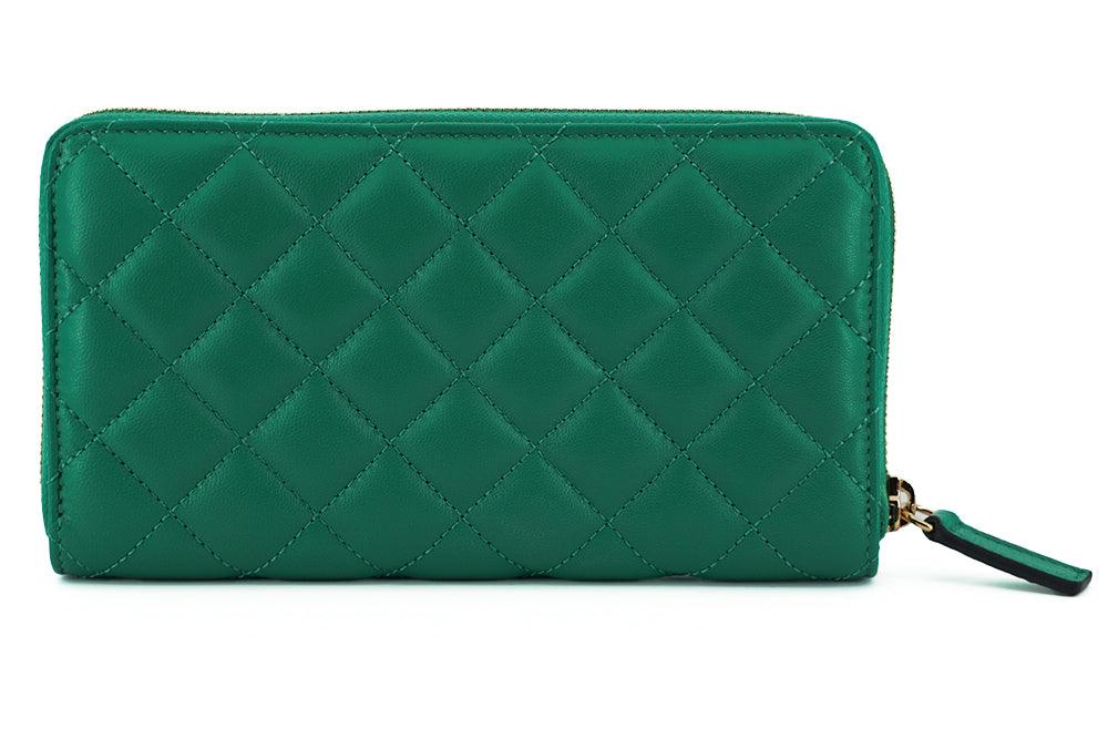 Versace Elegant Quilted Leather Zip Wallet - PER.FASHION
