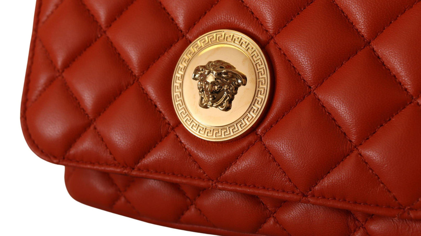 Versace Elegant Red Nappa Leather Crossbody Bag - PER.FASHION