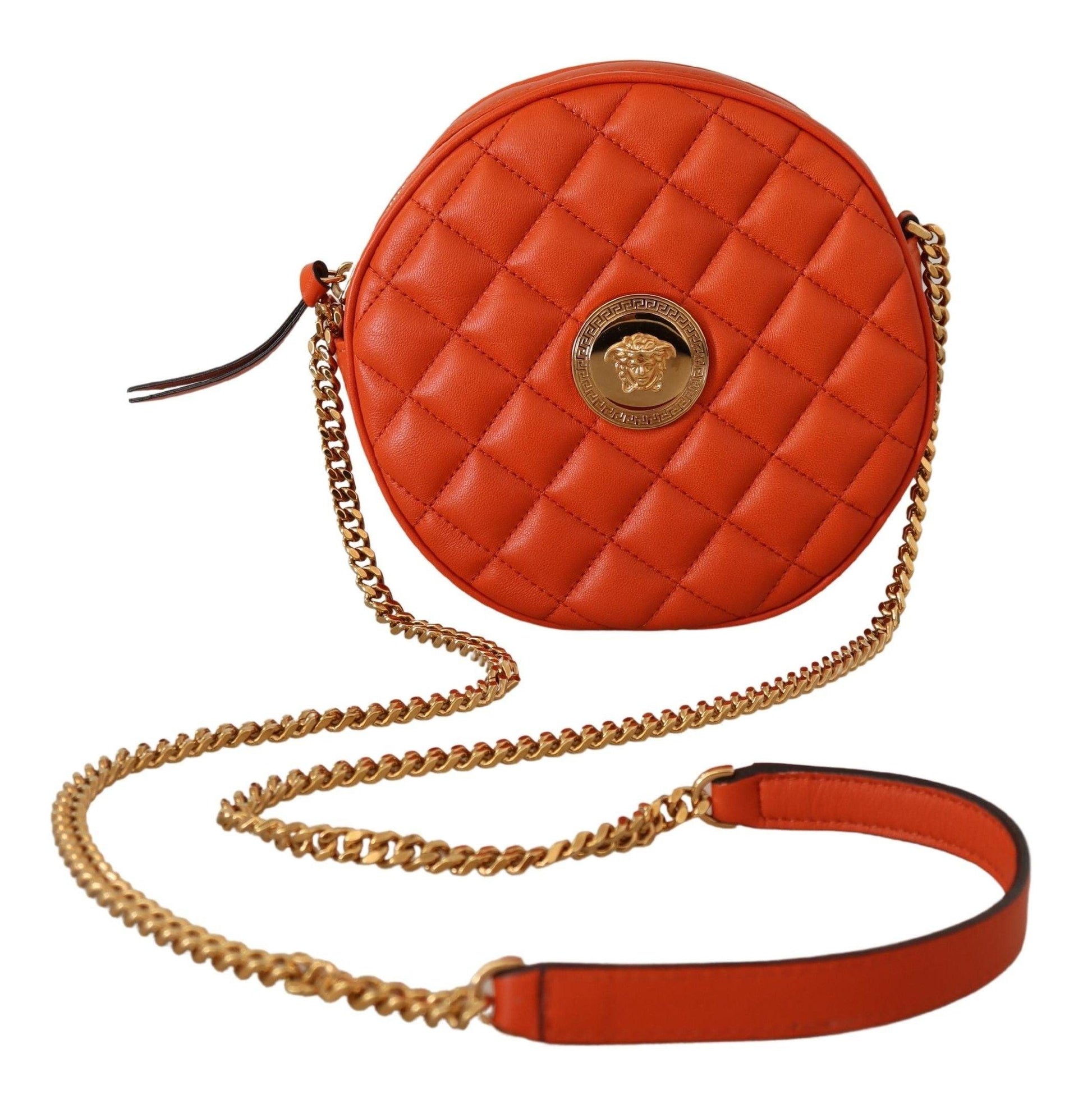 Versace Elegant Round Nappa Leather Crossbody Bag - PER.FASHION