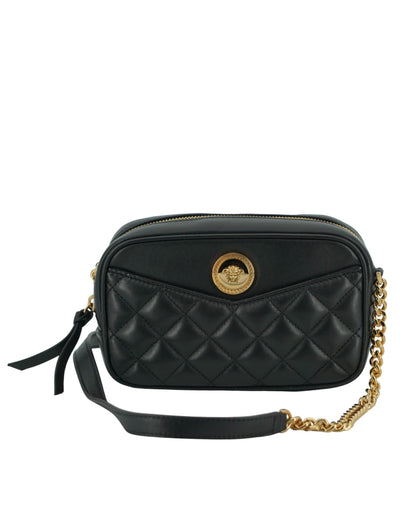 Versace Elegant Small Black Leather Crossbody Bag - PER.FASHION