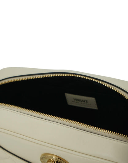 Versace Elegant White Leather Camera Shoulder Bag - PER.FASHION