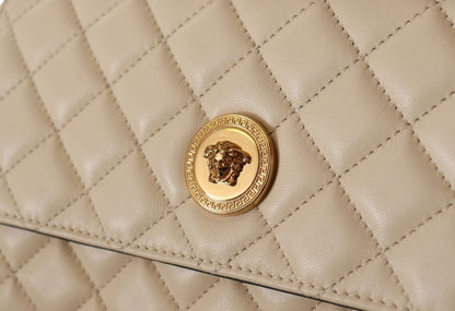 Versace Elegant White Nappa Leather Evening Shoulder Bag - PER.FASHION