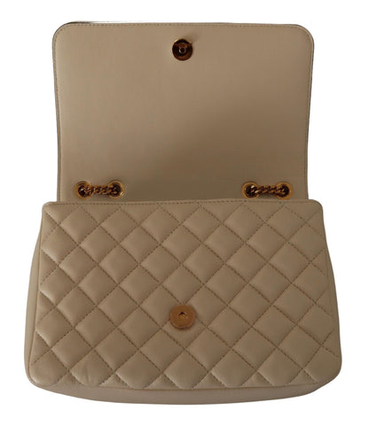 Versace Elegant White Nappa Leather Shoulder Bag - PER.FASHION