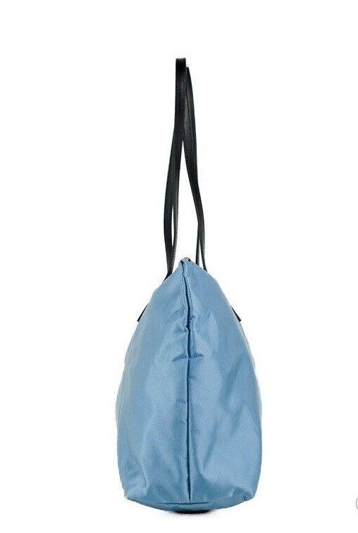 Versace Portuna Medusa Medium Cornflower Blue Nylon Leather Tote Bag Purse - PER.FASHION
