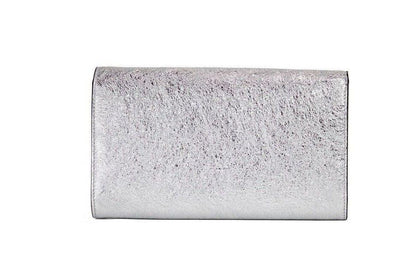 Versace Small Metallic Silver Lamb Leather Medusa Clutch Crossbody Wallet Bag - PER.FASHION