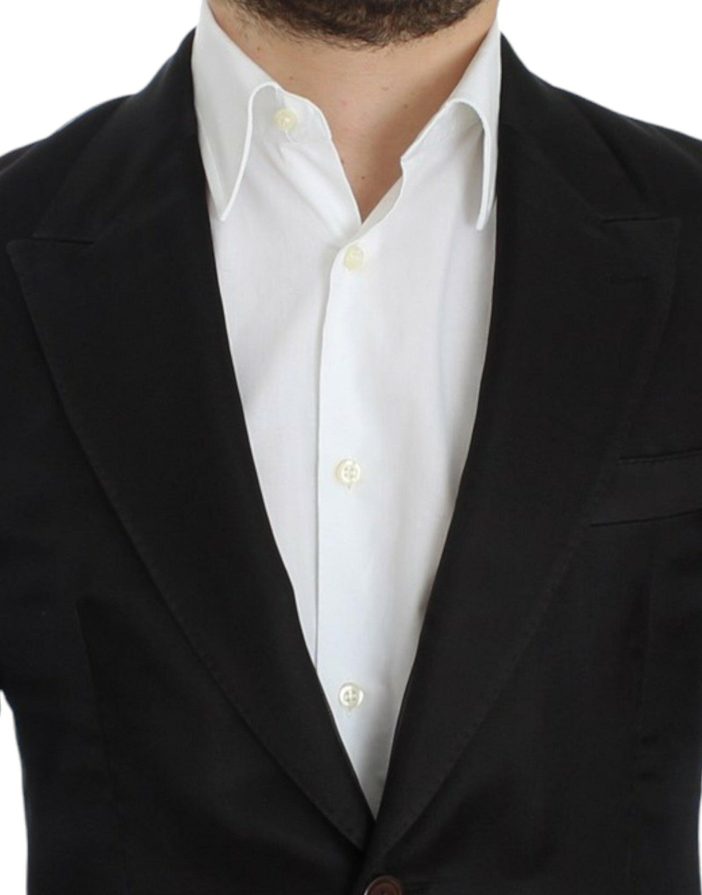 Dolce & Gabbana Elegant Black Silk Blend Two-Button Blazer
