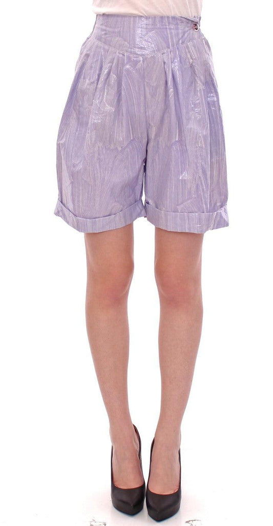 Licia Florio Элегантные фиолетовые шорты из вискозы - Застежка-молния сбоку